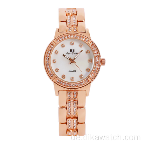 BS Bee Schwester 1338 Diamant Frauen Luxusmarke Uhr Gold Uhr Armbanduhren Für Frauen 2021 Strass Elegante Damenuhren